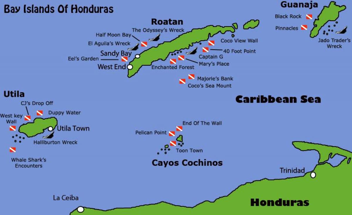 جزر هندوراس خريطة