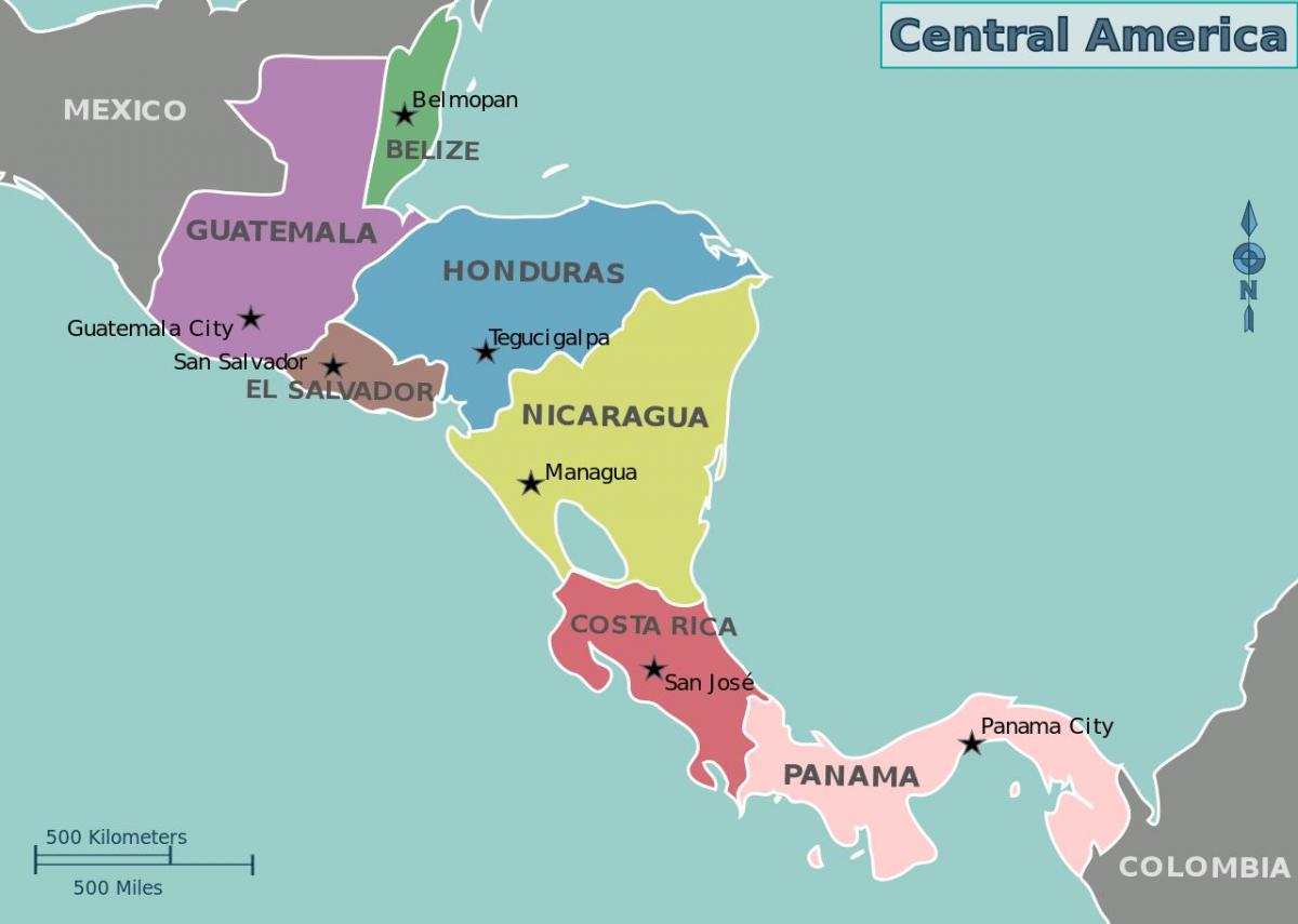 خريطة هندوراس خريطة أمريكا الوسطى