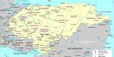 خريطة الخريطة السياسية في هندوراس
